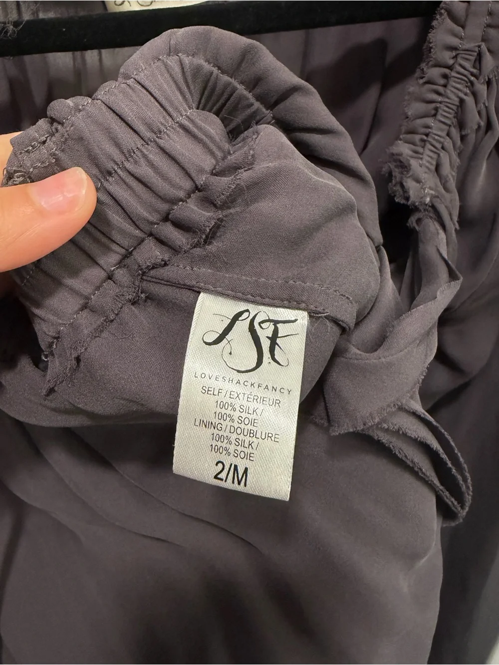 LoveShackFancy Dusty Mauve Ruffle-Trim Blouse - Picture 7 of 7